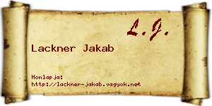 Lackner Jakab névjegykártya